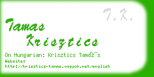 tamas krisztics business card